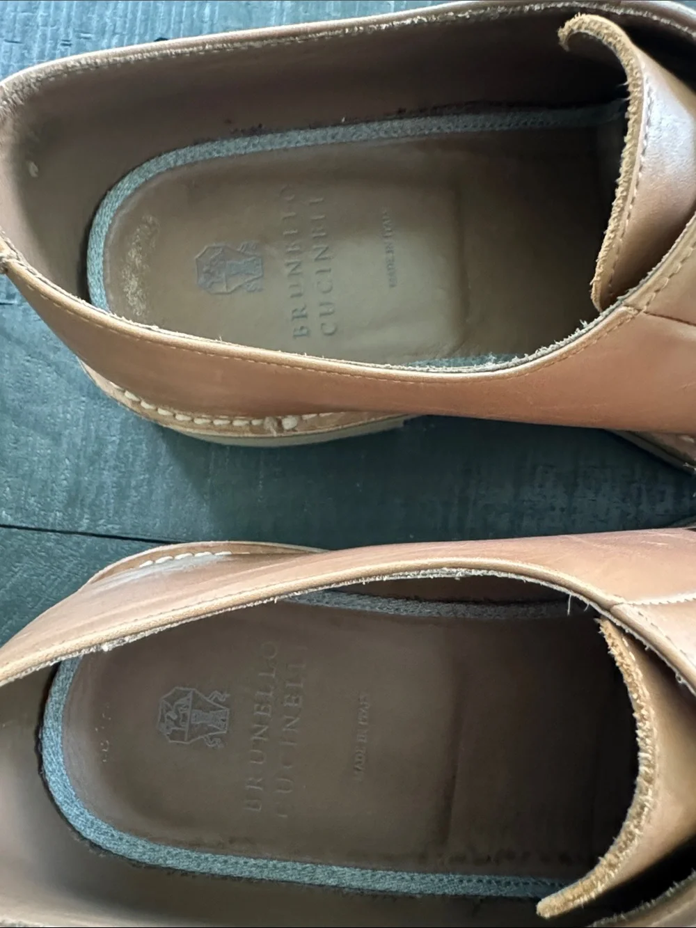 EUC Brunello Cucinelli Tan Leather Derby Shoes